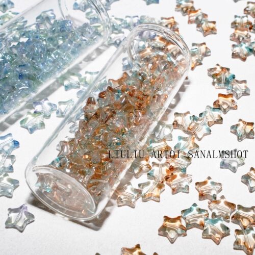 琉璃小星星手工diy散珠手链项链饰品配件材料串珠手机吊坠配件 - 图0