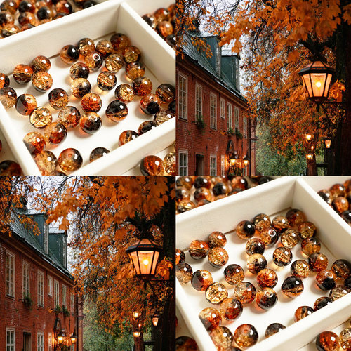 10mm美拉德色系冰裂碎花双色DIY串珠手链散珠串珠饰品配件琉璃珠 - 图1