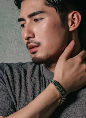 惜汝六字真言梵文马尾辫镀手链男女款复古蝙蝠手串链亚马逊爆款