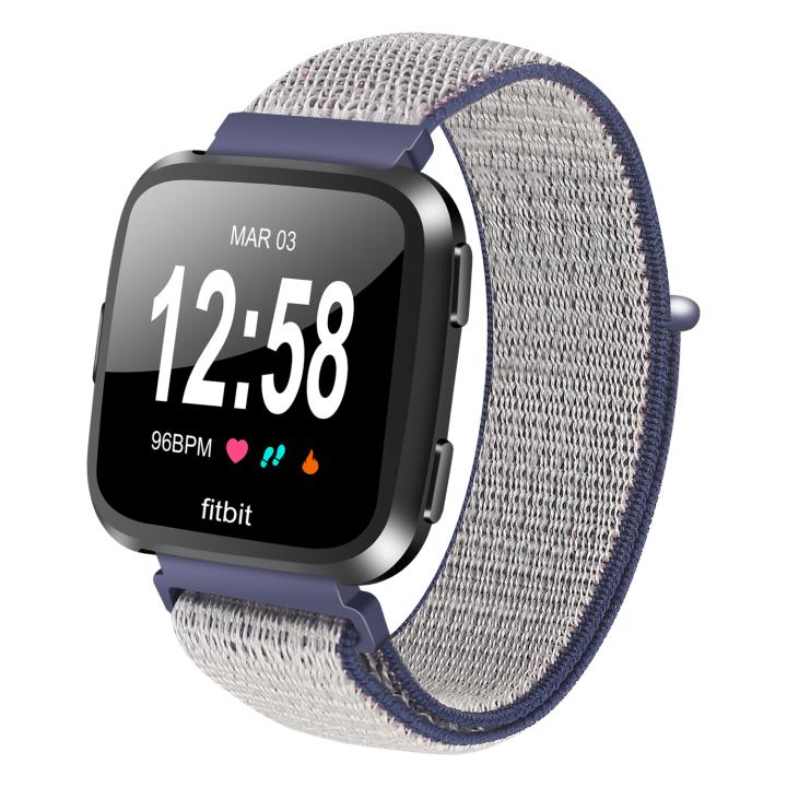 适用Fitbit Versa1/2智能手表带回环versa运动表带腕带魔术贴尼龙款-图0