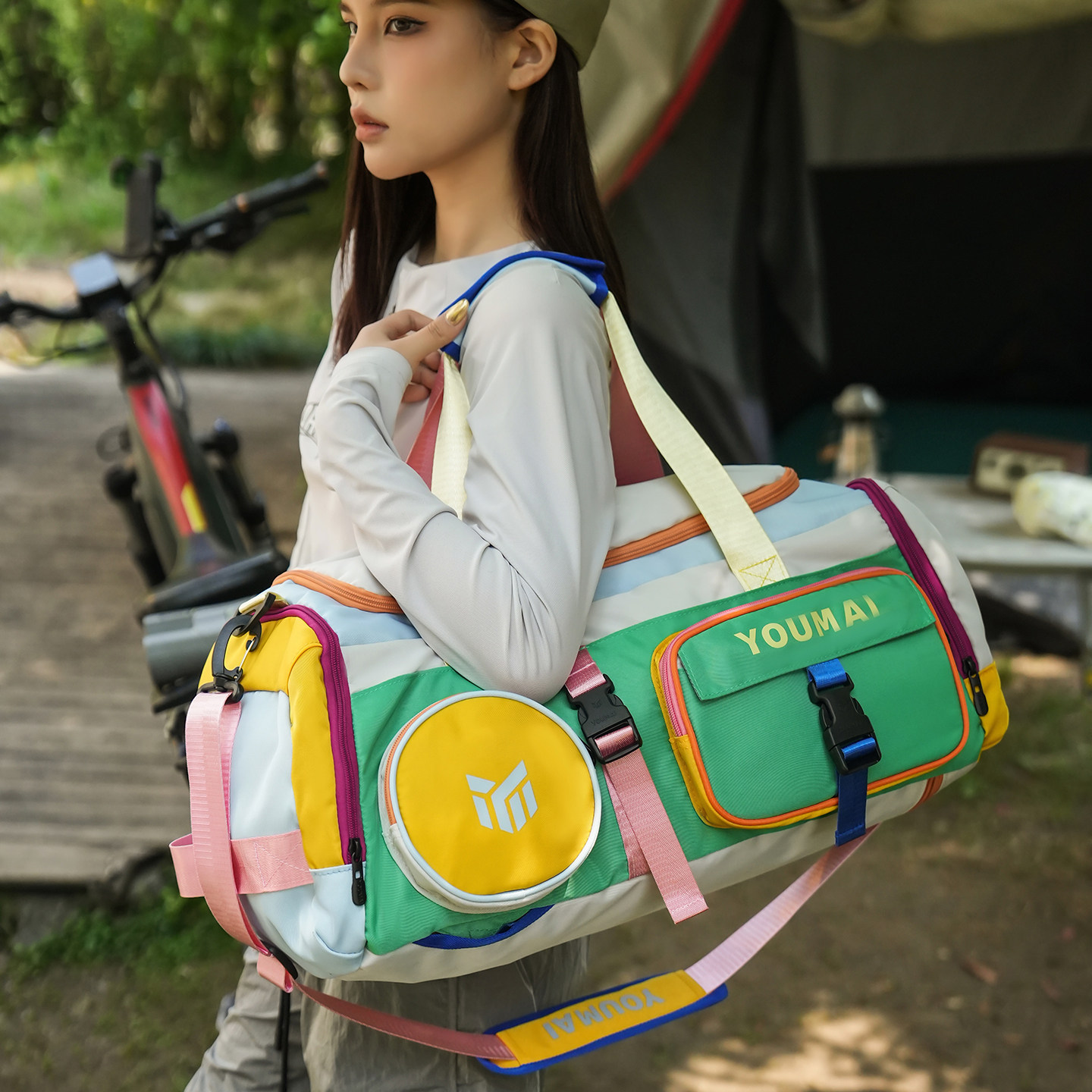 Outdoor mountaineering travel bag handbag women's large capacity backpack storage bag luggage bag sports fitness bag men's