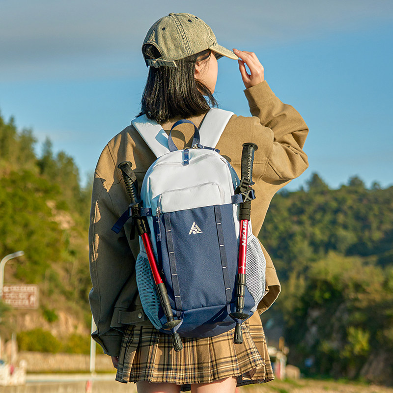 户外徒步登山包潮牌运动休闲双肩包便携骑行背包女大容量学生书包