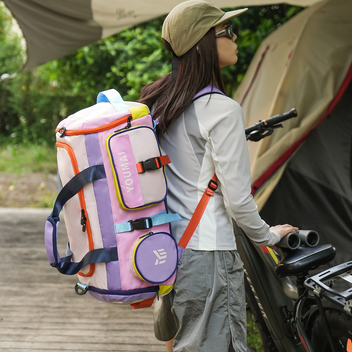 Outdoor mountaineering travel bag handbag women's large capacity backpack storage bag luggage bag sports fitness bag men's