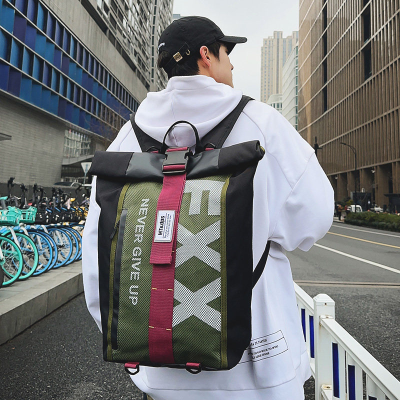 书包男时尚潮流旅行背包男高中生大学生潮牌工装风大容量双肩包女,淘宝优惠券,粉丝福利购,淘宝优惠卷