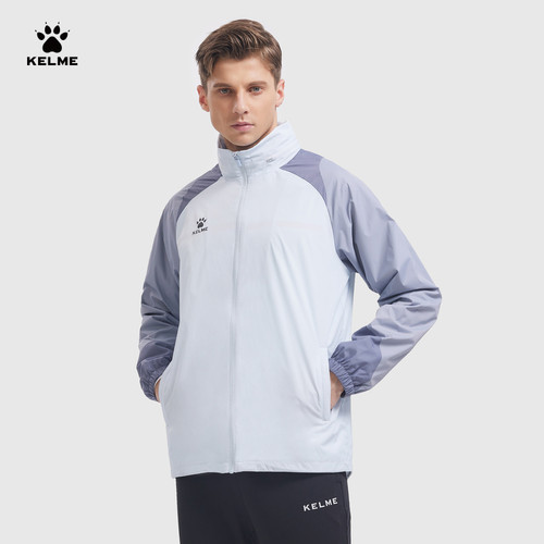 KELME卡尔美风雨衣梭织外套男2025秋冬新款足球训练连帽开衫运动 - 图1