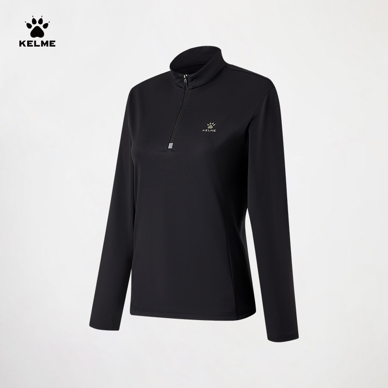 KELME卡尔美户外立领长袖T恤女2025秋冬半拉链健身跑步运动训练服,淘宝优惠券,粉丝福利购,淘宝优惠卷