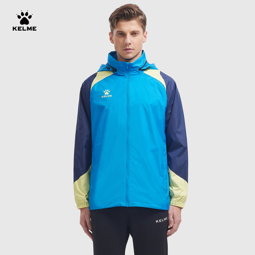 KELME卡尔美风雨衣梭织外套男2025秋冬新款足球训练连帽开衫运动 - 图0