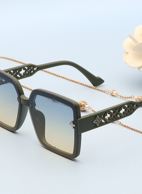 防晒渐变色方形潮女款尼龙太阳镜