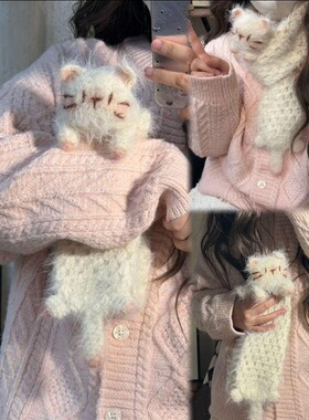 小猫围巾手工DIY材料包秋冬保暖
