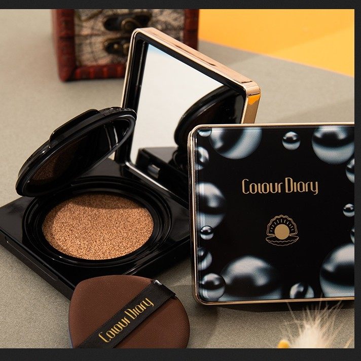 色彩日记小方盒黑珍珠臻润恒颜气垫cc霜遮瑕保湿防水持久不脱妆女,淘宝优惠券,粉丝福利购,淘宝优惠卷