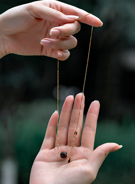 天然奇楠沉香锁骨链女小敏家同款