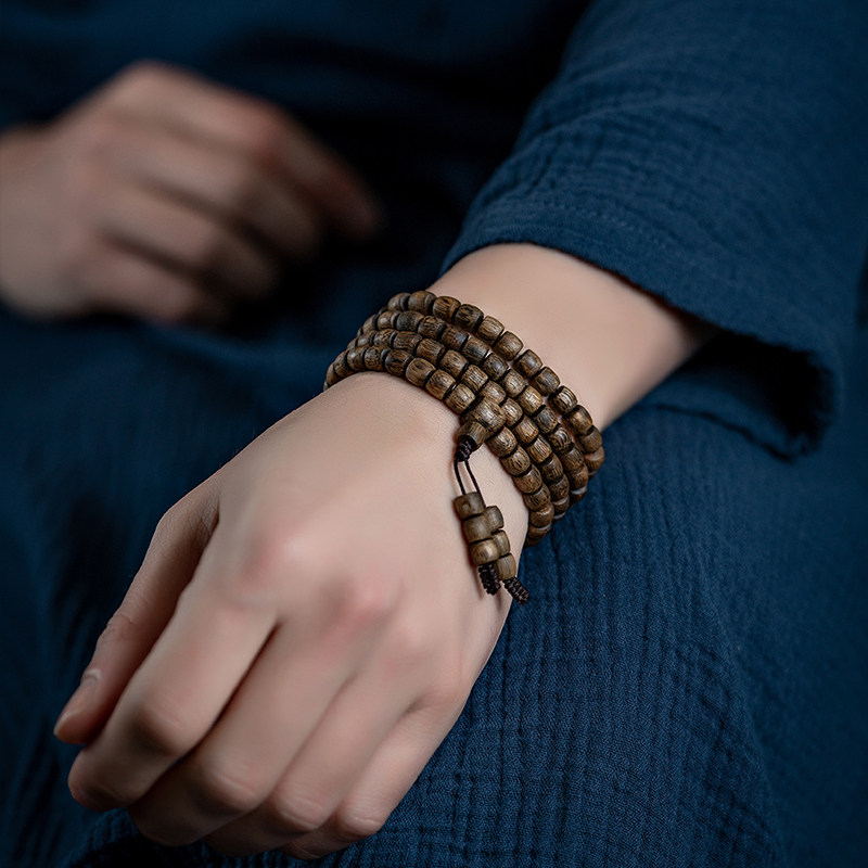 天然越南芽庄白棋楠108颗佛珠直切老奇楠沉香桶珠手串女男款手链,淘宝优惠券,粉丝福利购,淘宝优惠卷