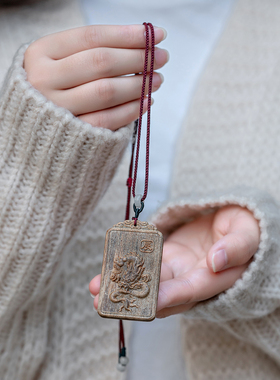 沉水老料芽庄黄奇楠沉香吊坠保真