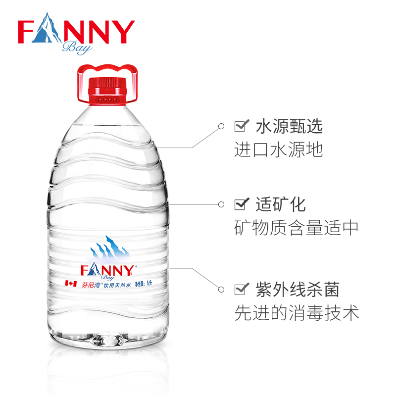 芬尼湾旗舰店加拿大芬尼湾 冰川进口天然饮用水5L*4桶家庭装弱碱矿泉水大桶1