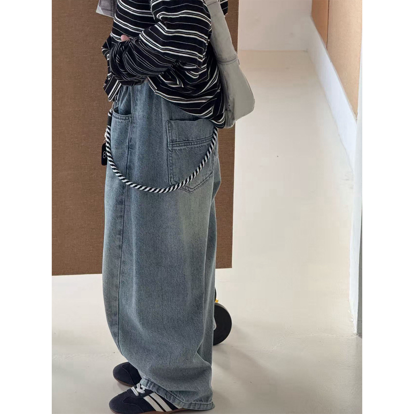 大E小e童装2026春装儿童牛仔裤男女童弯刀裤子中大童阔腿裤9226,淘宝优惠券,粉丝福利购,淘宝优惠卷