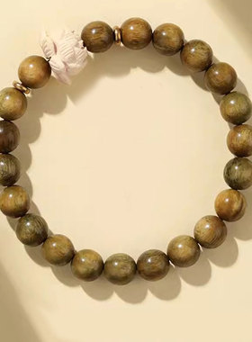 张真源同款手串绿檀木手链佛珠绿檀莲花檀木西藏饰品跑男手绳