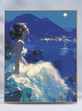 【夜玫瑰之约】肌理画diy数字油画高级感手工填充装饰涂色油彩画