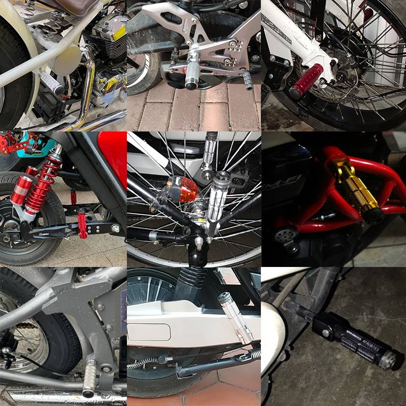 摩托车赛车跑车防摔折叠脚踏电动车脚踏板加装九号电动车脚蹬子-图0