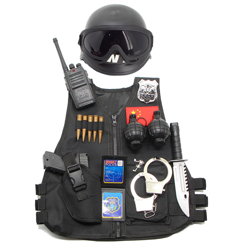 儿童玩具枪套装战术马甲小特警真人对战装备cs吃鸡三级甲防弹背心 - 图3