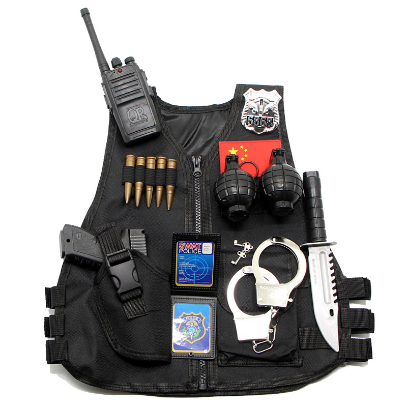 儿童玩具枪套装战术马甲小特警真人对战装备cs吃鸡三级甲防弹背心 - 图2