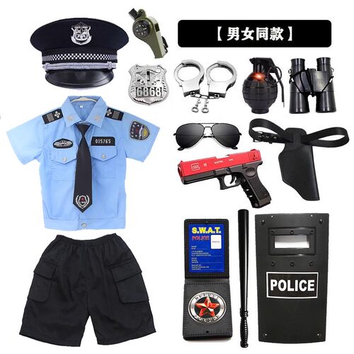 儿童警服警察服警装小军人衣服男童角色扮演小交警幼儿园演出 - 图3