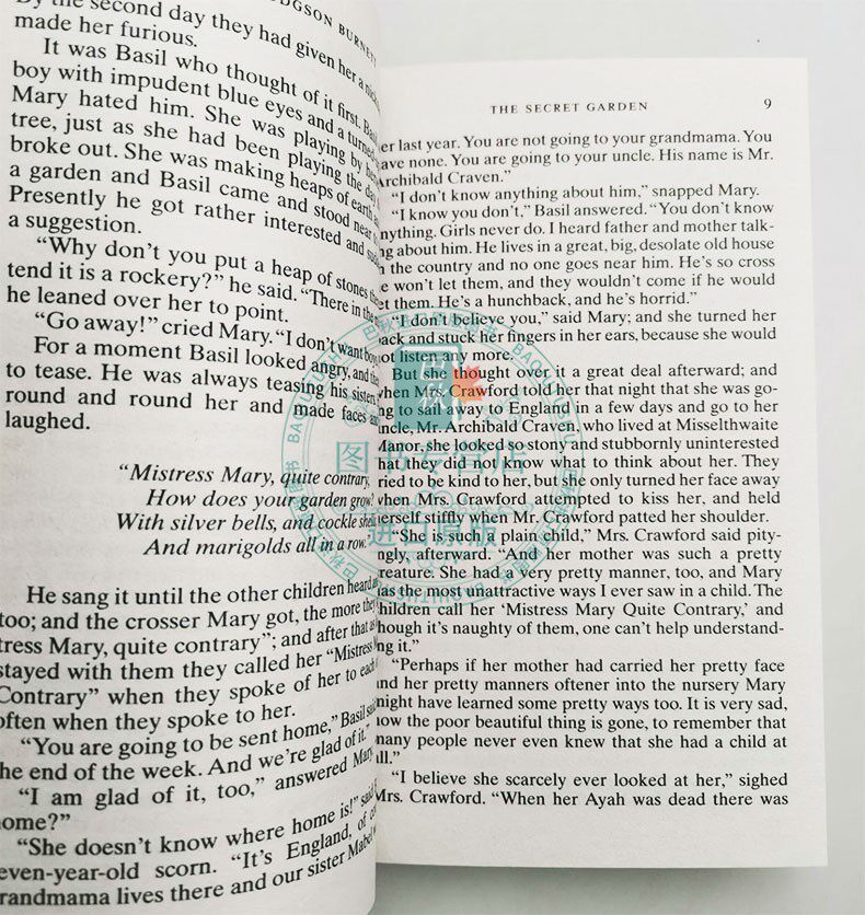 现货正版英文原版小说the Secret Garden 秘密花园英文版美国儿童文学经典名著书籍填色进口英语书成长必读中小学生课外书 趣品店