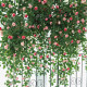 Simulated victorian rose wall hanging rattan decoration