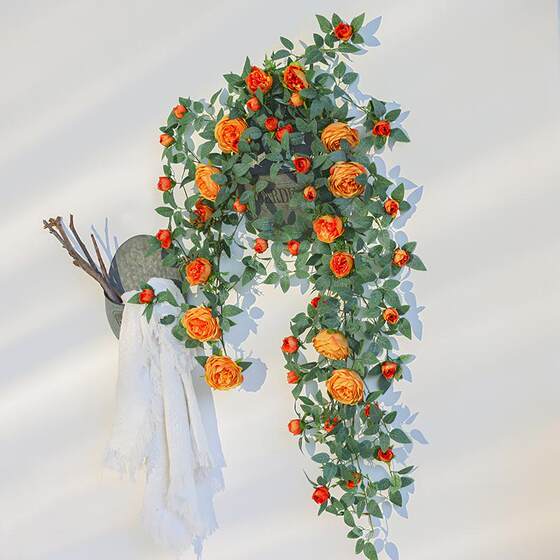 Simulated sweetheart rose rattan home decoration goodies