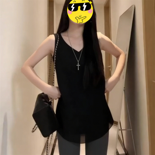 ເສື້ອຍືດກາງເກງ chiffon camisole ຍາວສໍາລັບໃສ່ພາຍໃນຂອງແມ່ຍິງ