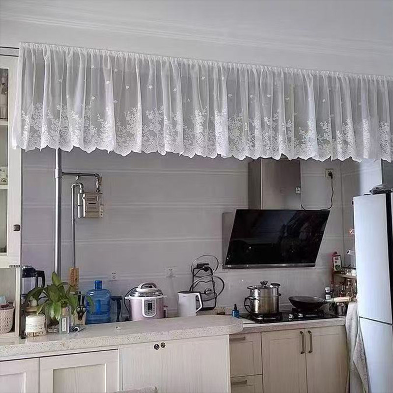 特价厨房柜子遮挡帘蕾丝绣花短帘咖啡帘飘窗短帘玄关隔断装饰半帘,淘宝优惠券,粉丝福利购,淘宝优惠卷