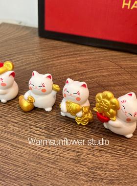 财运up！许愿招财猫招富贵陪你上班治愈系情绪桌面装饰品解压摆件