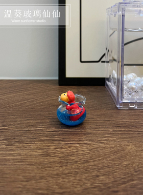 微缩小鱼缸桌面摆件可爱治愈系动漫车载装饰内饰迷你模型