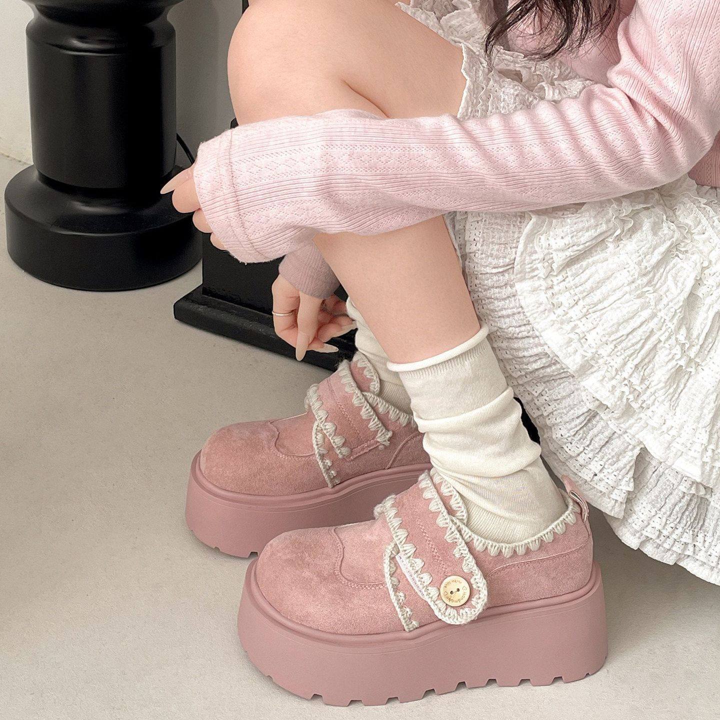 小个子复古厚底勃肯鞋女2026春季新款百搭外穿配裙子增高低帮单鞋,淘宝优惠券,粉丝福利购,淘宝优惠卷