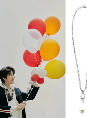 bounprem同款羽毛锆石珍珠钢项链