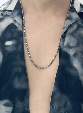 刘宪华同款圆盒子项链钛钢毛衣链