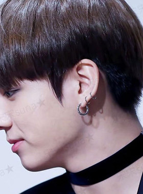 田柾国同款黑色颈链Choker锁骨链