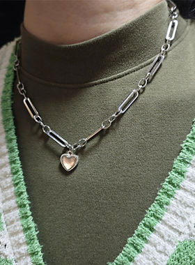 吴添豪同款圈环相伴爱心吊坠项链