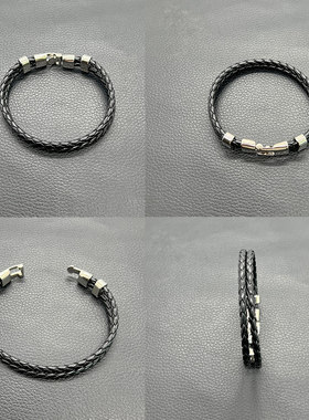 黑帮少爷爱上mile双层皮绳手链环