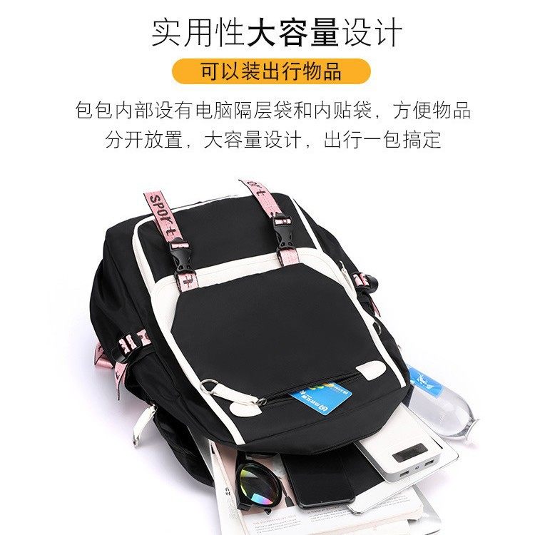 跨境美剧怪奇物语stranger 双肩背包USB充电中学生书包笔袋两件套,淘宝优惠券,粉丝福利购,淘宝优惠卷