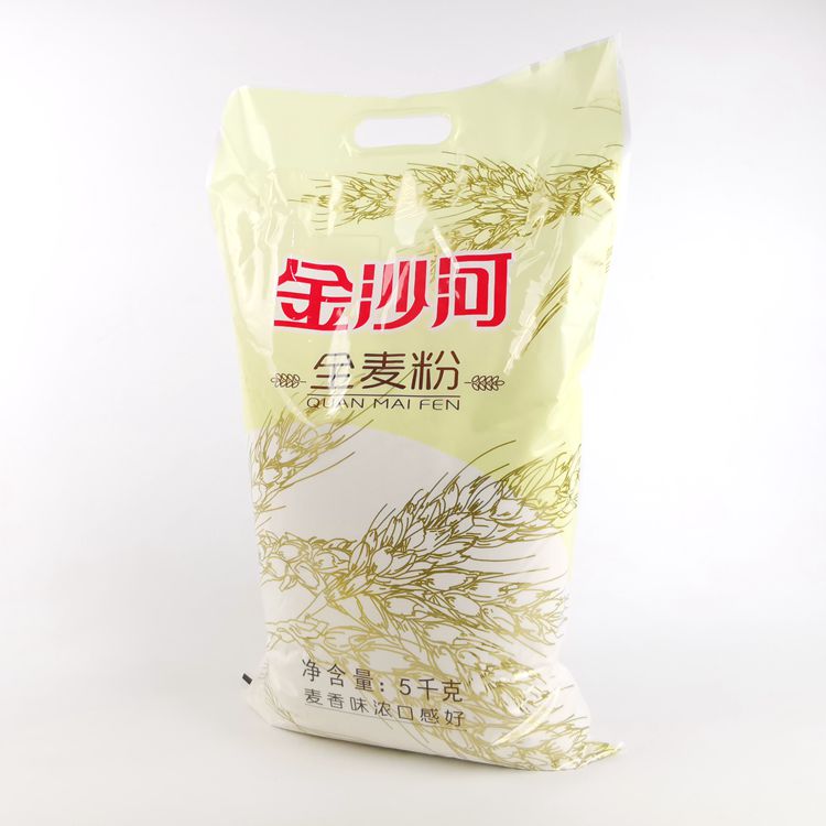 正品10斤金沙河全麦面粉5kg 含麸皮小麦粉膳食营养做馒头花卷包邮 - 图1