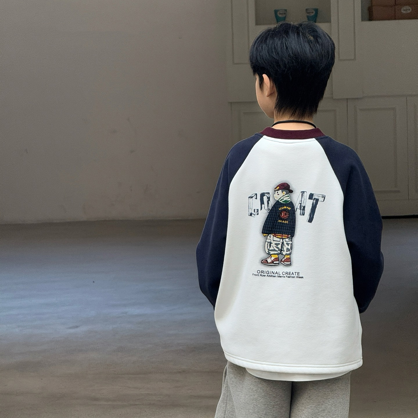 大E小e童装男童加绒长袖T恤冬季中大童加厚卫衣儿童保暖上衣5593 - 图2