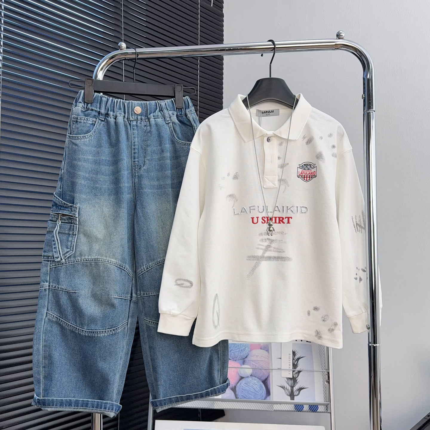 啦芙莱童装男女童白色POLO衫2026春季中大童翻领卫衣儿童T恤8037,淘宝优惠券,粉丝福利购,淘宝优惠卷