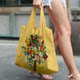Oil painting large capacity folding environmentally friendly shopping bags with water splashing