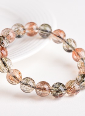 蓓蓓福黑金超七天然水晶手链