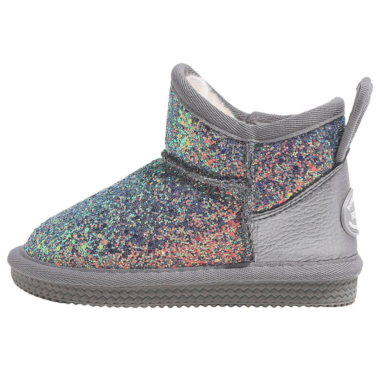 环球童鞋女童雪地靴加绒2024冬季新款女宝保暖防滑一脚蹬儿童棉鞋,淘宝优惠券,粉丝福利购,淘宝优惠卷