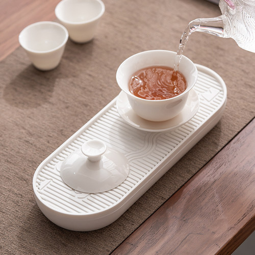 简约旅行茶具套装陶瓷盖碗茶杯便携式手提包商务礼品可定制LOGO - 图3