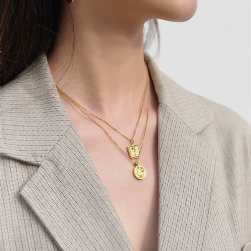 Короткая цепочка до ключиц, подвеска из нержавеющей стали, универсальное ожерелье для влюбленных, простой и элегантный дизайн, подарок на день рождения