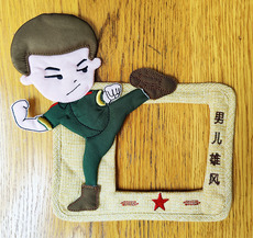 Декор для выключателя 新品手工开关边框套布艺插座保护套壁火贴简约现代创意(男儿雄风)