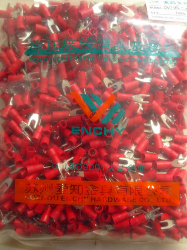 SV1.25-3S 紫铜 叉形Y形U形预绝缘端头 接线端子 冷压端子 1000只 - 图1