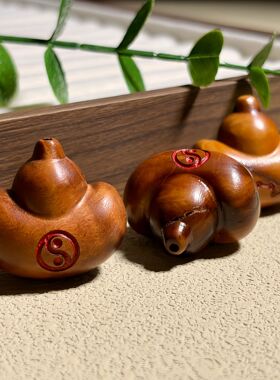 天然雷击枣木七星元宝葫芦配件diy手工编织钥匙包包吊坠道系配饰